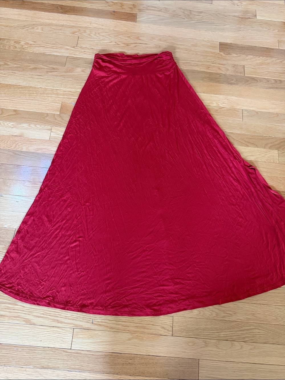 NWT MOD Ref Red Maxi Skirt A-Line Stretch Pull On Large